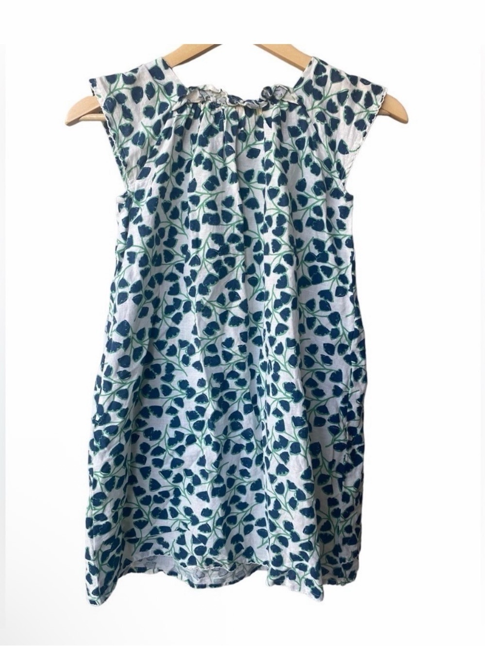 🎀 5 for $25! 🛍️ Garnet Hill Kids Navy & Green Leaf Print Dress